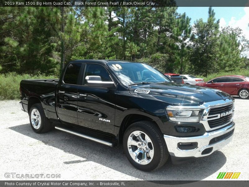 Black Forest Green Pearl / Black/Diesel Gray 2019 Ram 1500 Big Horn Quad Cab