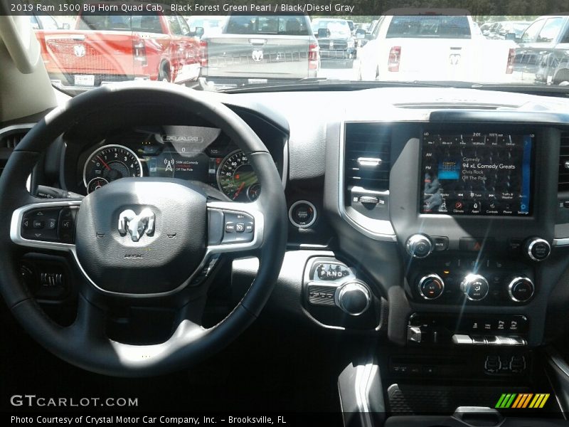 Black Forest Green Pearl / Black/Diesel Gray 2019 Ram 1500 Big Horn Quad Cab