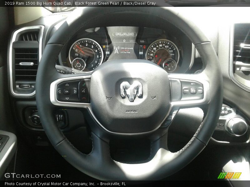 Black Forest Green Pearl / Black/Diesel Gray 2019 Ram 1500 Big Horn Quad Cab