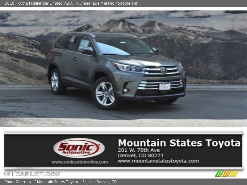 Alumina Jade Metallic / Saddle Tan 2018 Toyota Highlander Limited AWD