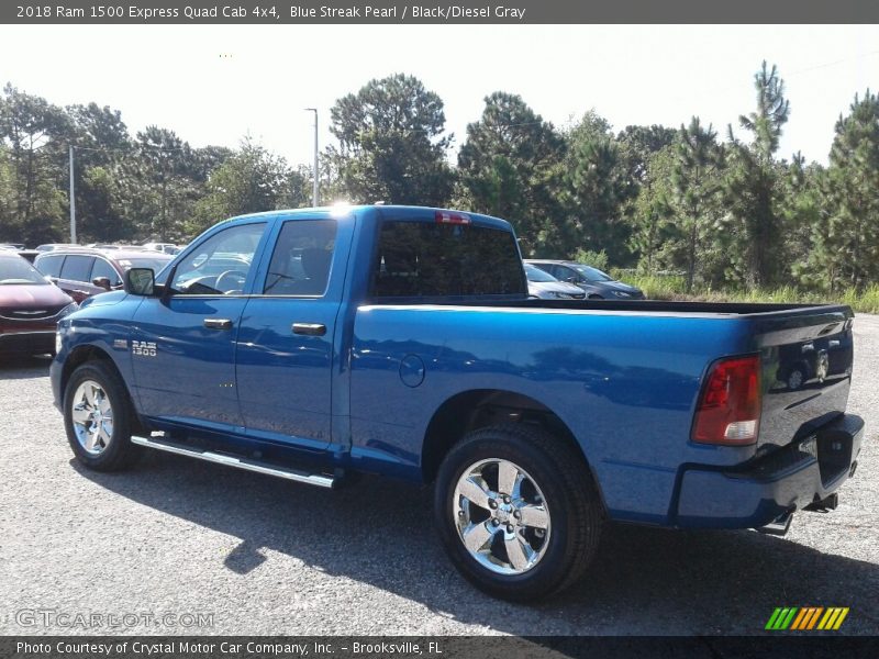 Blue Streak Pearl / Black/Diesel Gray 2018 Ram 1500 Express Quad Cab 4x4