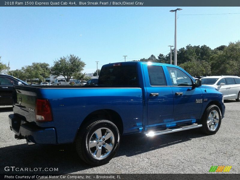 Blue Streak Pearl / Black/Diesel Gray 2018 Ram 1500 Express Quad Cab 4x4