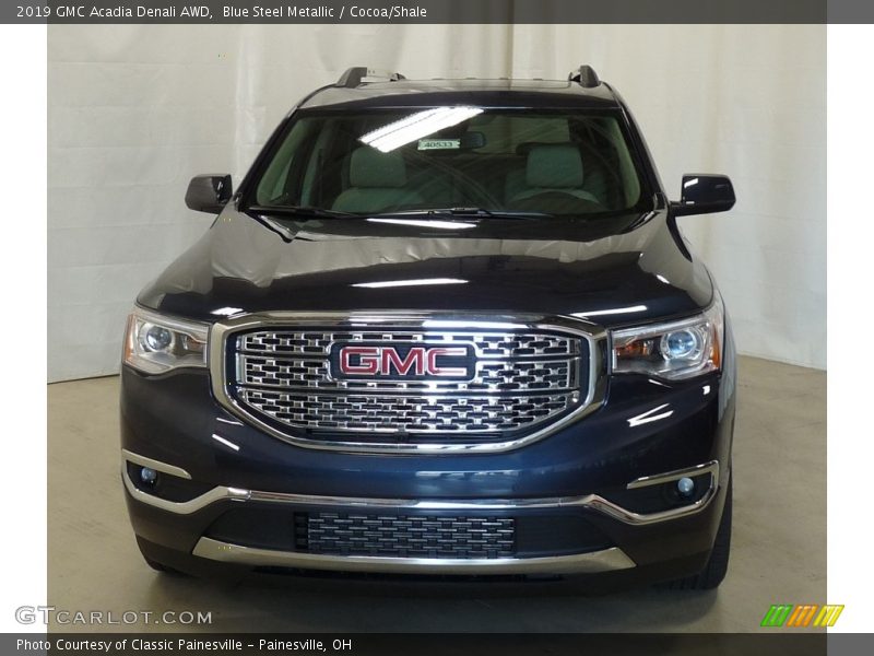 Blue Steel Metallic / Cocoa/Shale 2019 GMC Acadia Denali AWD