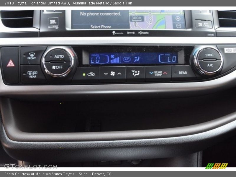 Alumina Jade Metallic / Saddle Tan 2018 Toyota Highlander Limited AWD