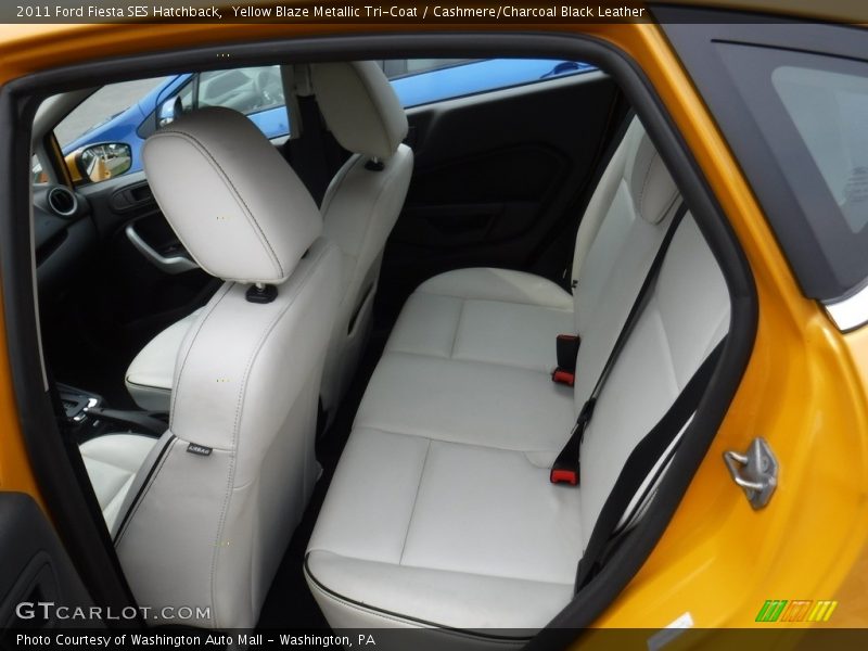 Yellow Blaze Metallic Tri-Coat / Cashmere/Charcoal Black Leather 2011 Ford Fiesta SES Hatchback