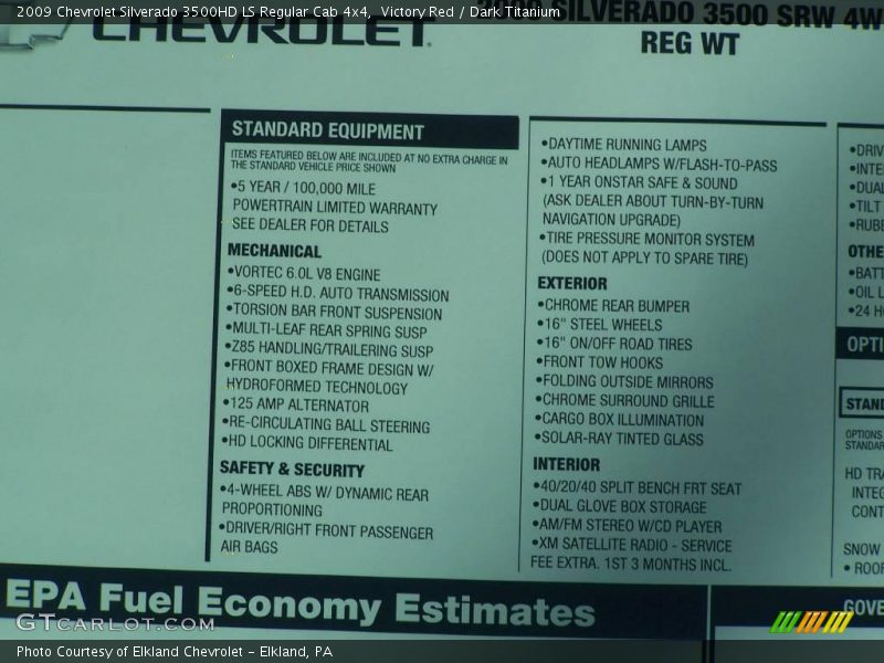 Victory Red / Dark Titanium 2009 Chevrolet Silverado 3500HD LS Regular Cab 4x4