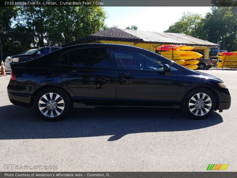 Crystal Black Pearl / Gray 2010 Honda Civic EX-L Sedan