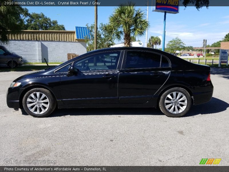 Crystal Black Pearl / Gray 2010 Honda Civic EX-L Sedan