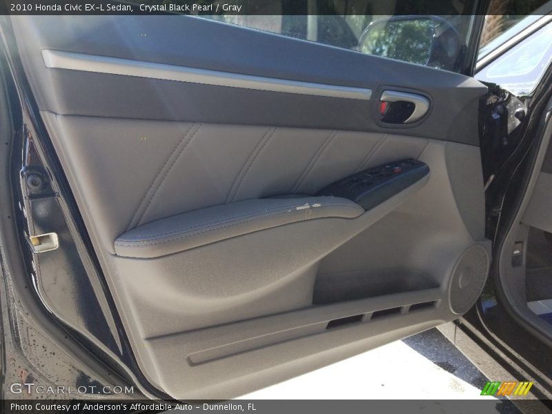 Crystal Black Pearl / Gray 2010 Honda Civic EX-L Sedan