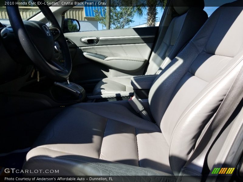 Crystal Black Pearl / Gray 2010 Honda Civic EX-L Sedan