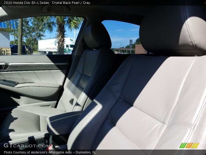 Crystal Black Pearl / Gray 2010 Honda Civic EX-L Sedan