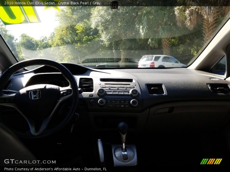 Crystal Black Pearl / Gray 2010 Honda Civic EX-L Sedan