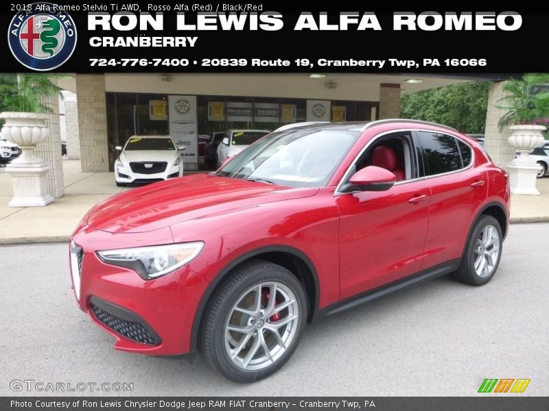 Rosso Alfa (Red) / Black/Red 2018 Alfa Romeo Stelvio Ti AWD