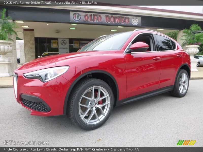 Rosso Alfa (Red) / Black/Red 2018 Alfa Romeo Stelvio Ti AWD