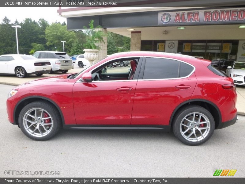 Rosso Alfa (Red) / Black/Red 2018 Alfa Romeo Stelvio Ti AWD