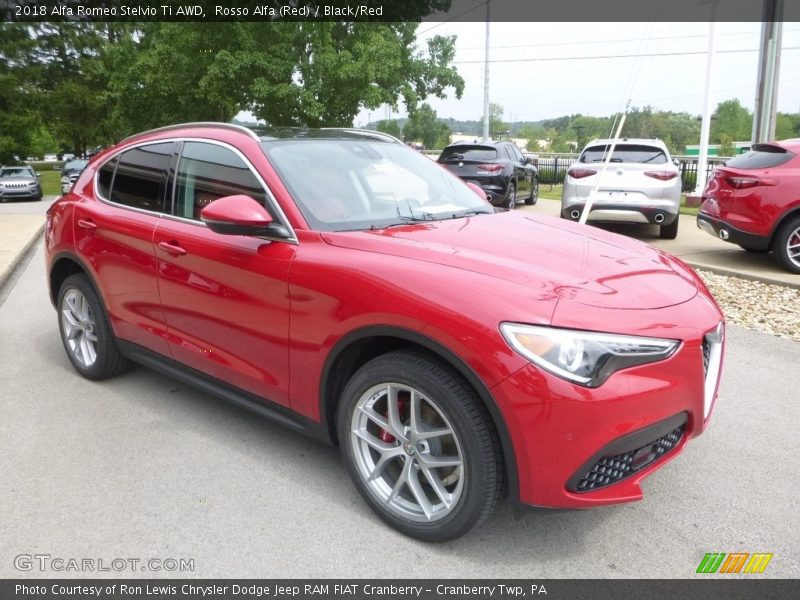 Rosso Alfa (Red) / Black/Red 2018 Alfa Romeo Stelvio Ti AWD