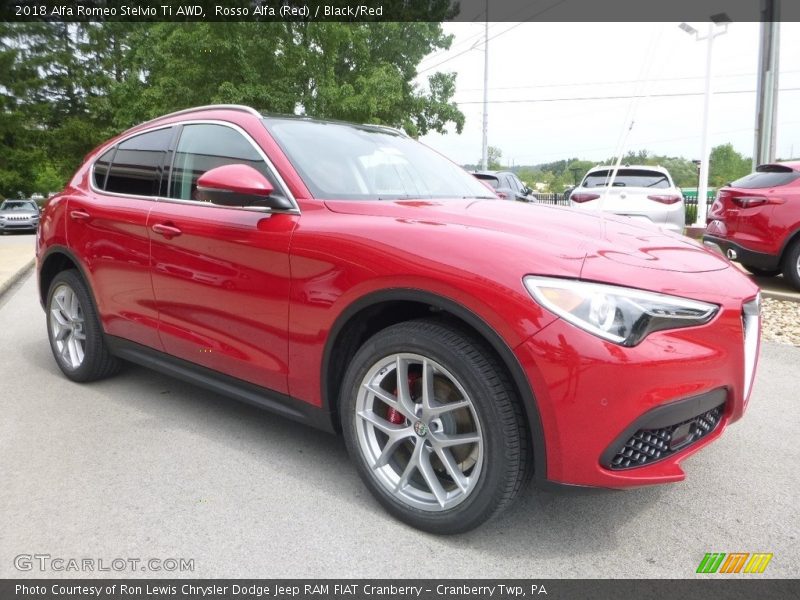 Rosso Alfa (Red) / Black/Red 2018 Alfa Romeo Stelvio Ti AWD