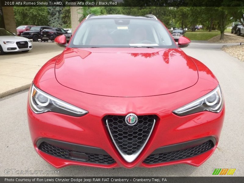 Rosso Alfa (Red) / Black/Red 2018 Alfa Romeo Stelvio Ti AWD