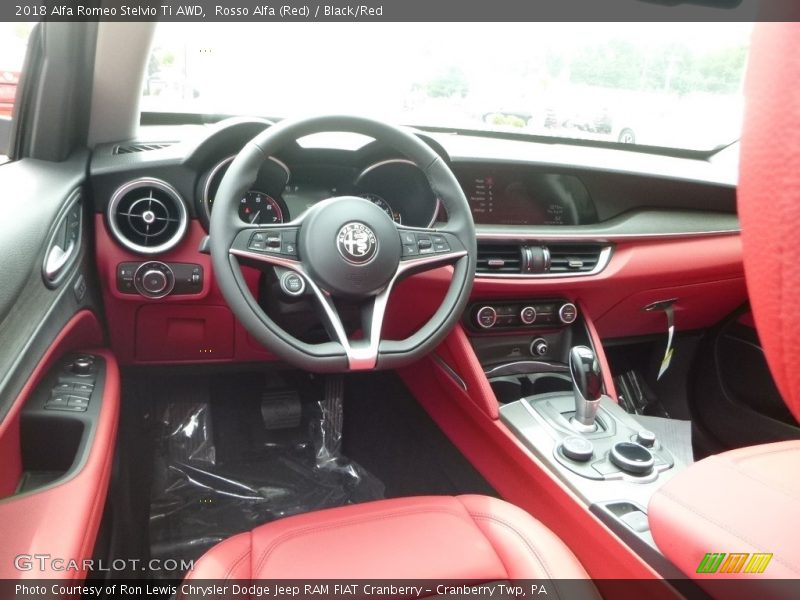 Rosso Alfa (Red) / Black/Red 2018 Alfa Romeo Stelvio Ti AWD
