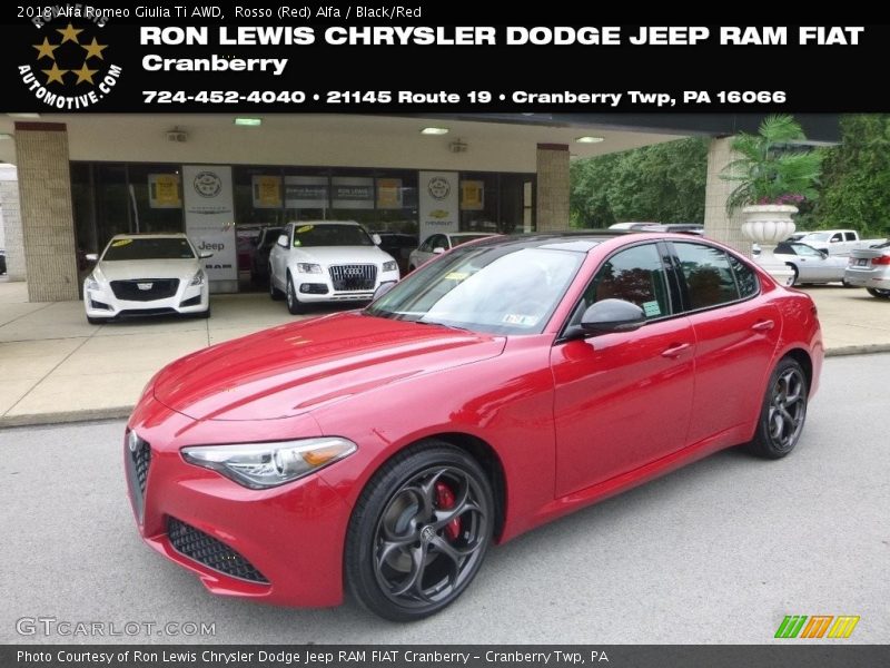 Rosso (Red) Alfa / Black/Red 2018 Alfa Romeo Giulia Ti AWD
