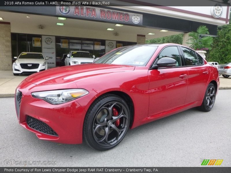 Rosso (Red) Alfa / Black/Red 2018 Alfa Romeo Giulia Ti AWD
