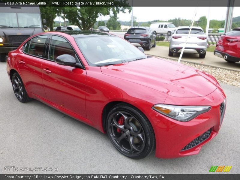 Rosso (Red) Alfa / Black/Red 2018 Alfa Romeo Giulia Ti AWD