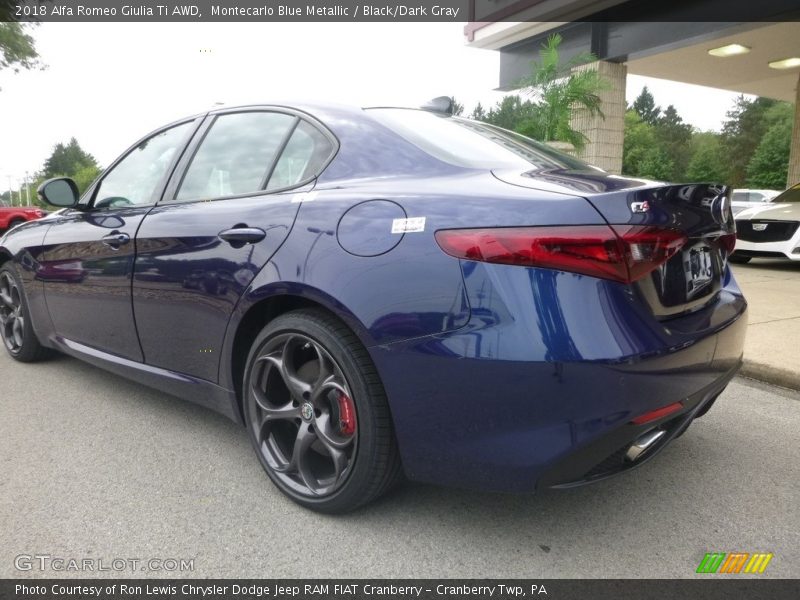 Montecarlo Blue Metallic / Black/Dark Gray 2018 Alfa Romeo Giulia Ti AWD