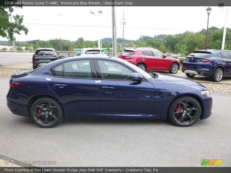 Montecarlo Blue Metallic / Black/Dark Gray 2018 Alfa Romeo Giulia Ti AWD