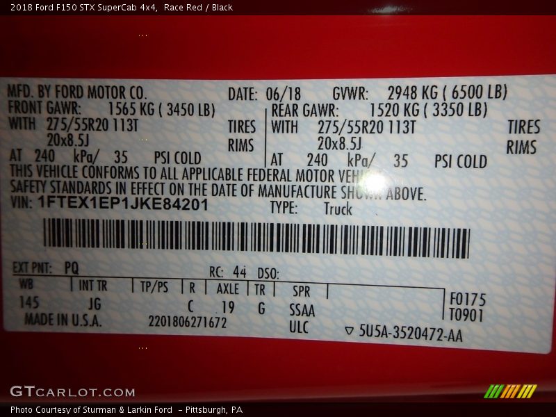 Race Red / Black 2018 Ford F150 STX SuperCab 4x4