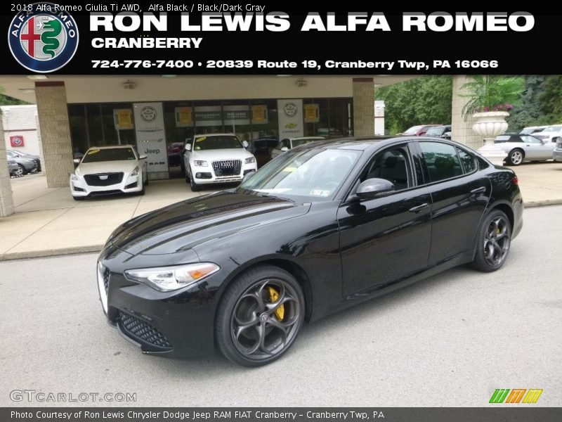 Alfa Black / Black/Dark Gray 2018 Alfa Romeo Giulia Ti AWD