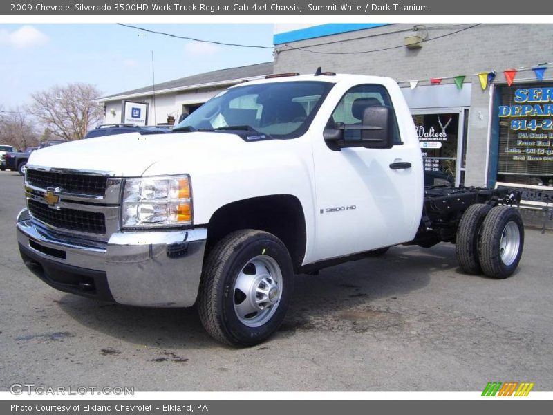 Summit White / Dark Titanium 2009 Chevrolet Silverado 3500HD Work Truck Regular Cab 4x4 Chassis