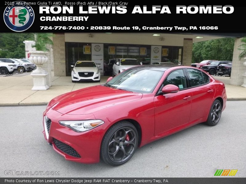 Rosso (Red) Alfa / Black/Dark Gray 2018 Alfa Romeo Giulia Ti AWD