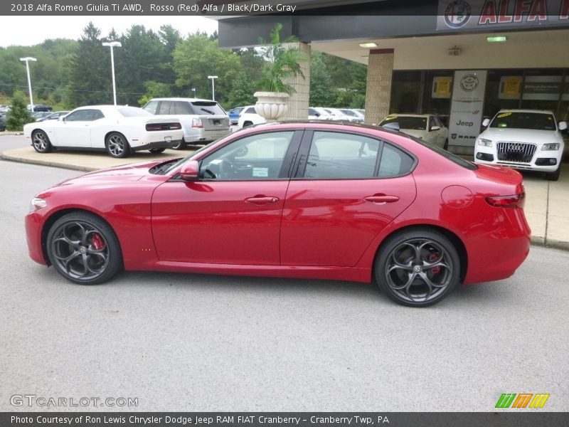 Rosso (Red) Alfa / Black/Dark Gray 2018 Alfa Romeo Giulia Ti AWD