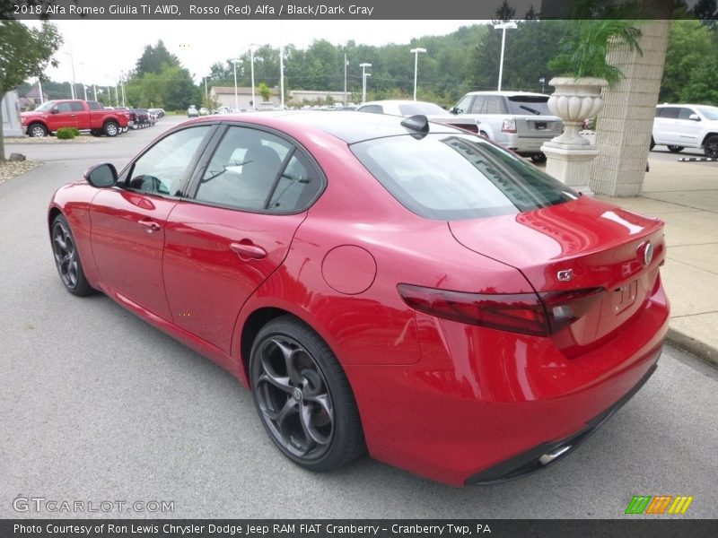 Rosso (Red) Alfa / Black/Dark Gray 2018 Alfa Romeo Giulia Ti AWD