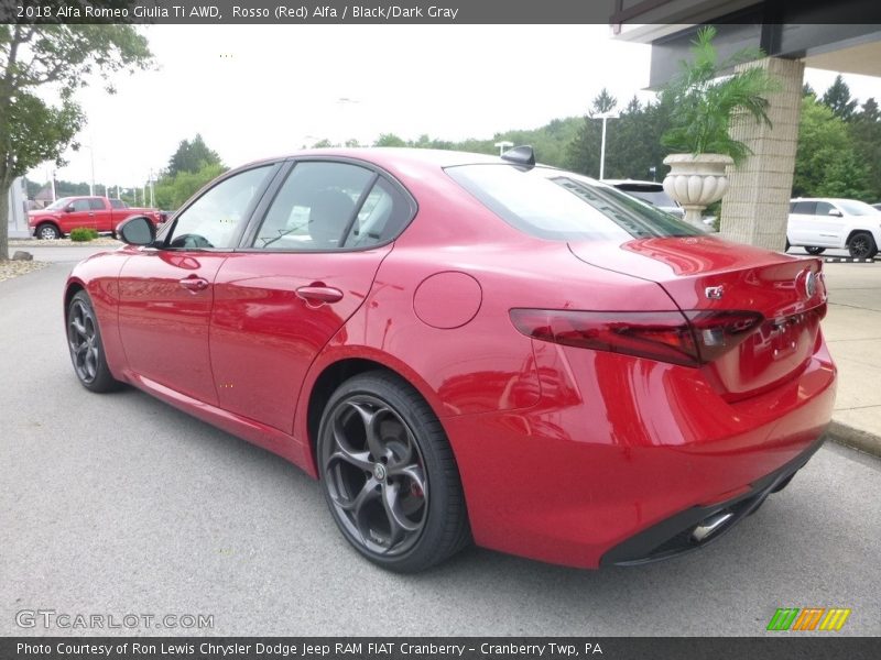 Rosso (Red) Alfa / Black/Dark Gray 2018 Alfa Romeo Giulia Ti AWD