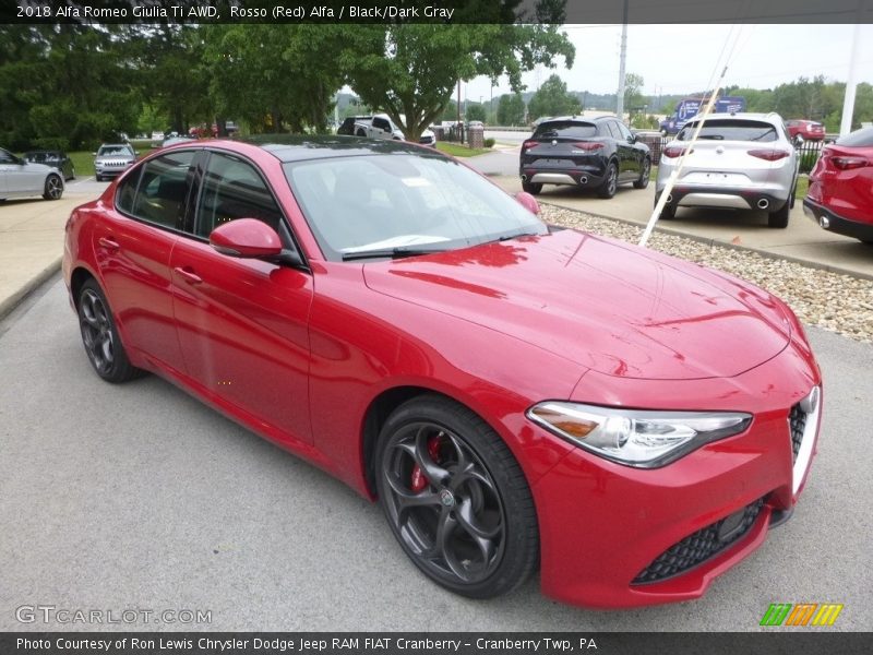 Rosso (Red) Alfa / Black/Dark Gray 2018 Alfa Romeo Giulia Ti AWD