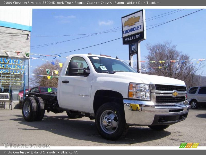 Summit White / Dark Titanium 2009 Chevrolet Silverado 3500HD Work Truck Regular Cab 4x4 Chassis