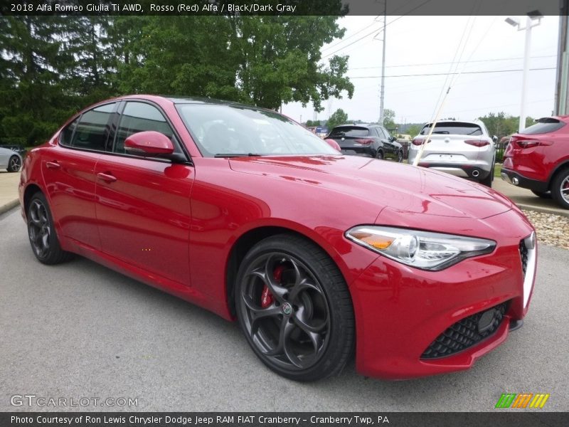 Rosso (Red) Alfa / Black/Dark Gray 2018 Alfa Romeo Giulia Ti AWD