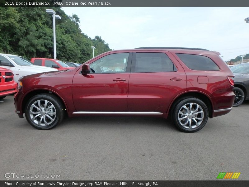 Octane Red Pearl / Black 2018 Dodge Durango SXT AWD