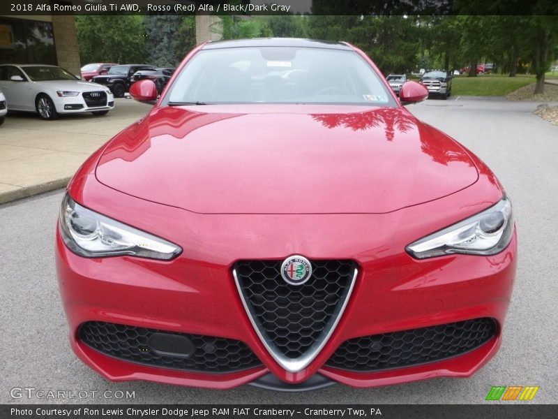 Rosso (Red) Alfa / Black/Dark Gray 2018 Alfa Romeo Giulia Ti AWD