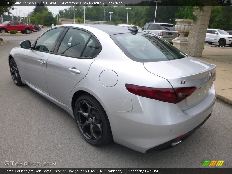 Silverstone Gray Metallic / Black/Red 2018 Alfa Romeo Giulia Ti AWD