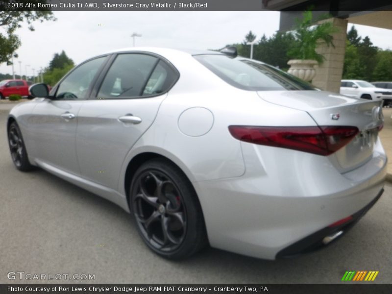 Silverstone Gray Metallic / Black/Red 2018 Alfa Romeo Giulia Ti AWD