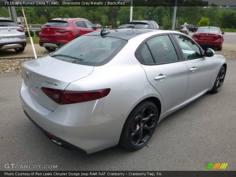 Silverstone Gray Metallic / Black/Red 2018 Alfa Romeo Giulia Ti AWD