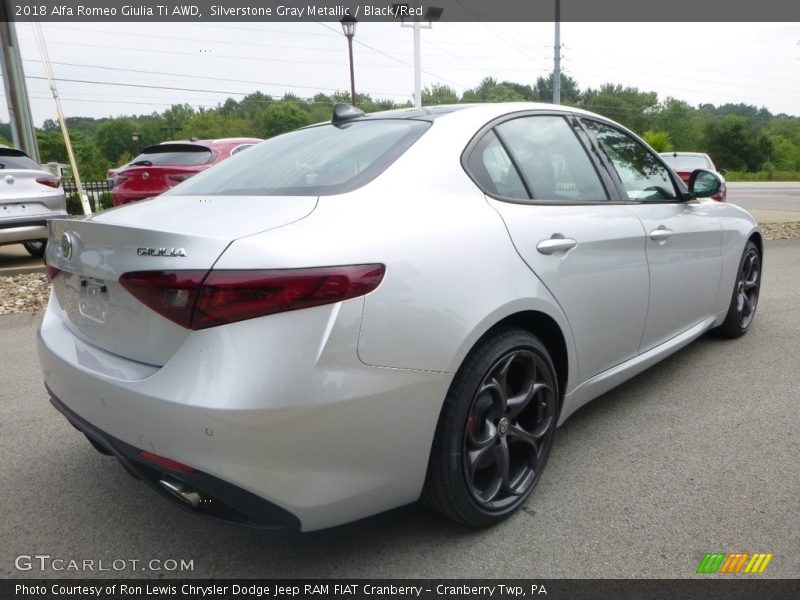 Silverstone Gray Metallic / Black/Red 2018 Alfa Romeo Giulia Ti AWD