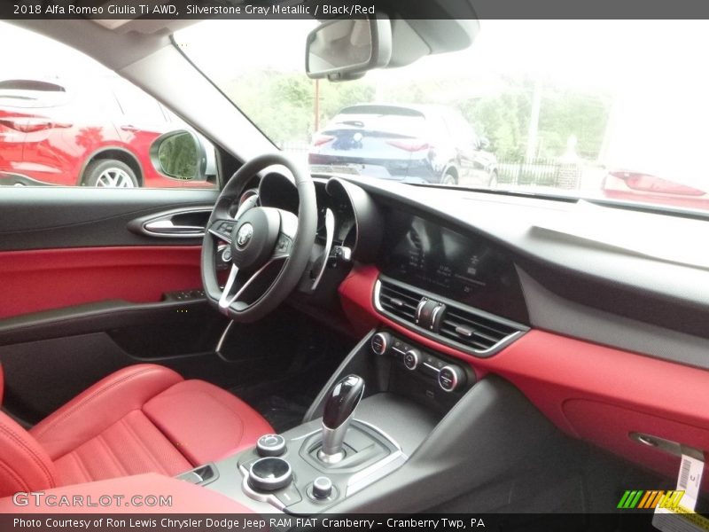 Silverstone Gray Metallic / Black/Red 2018 Alfa Romeo Giulia Ti AWD