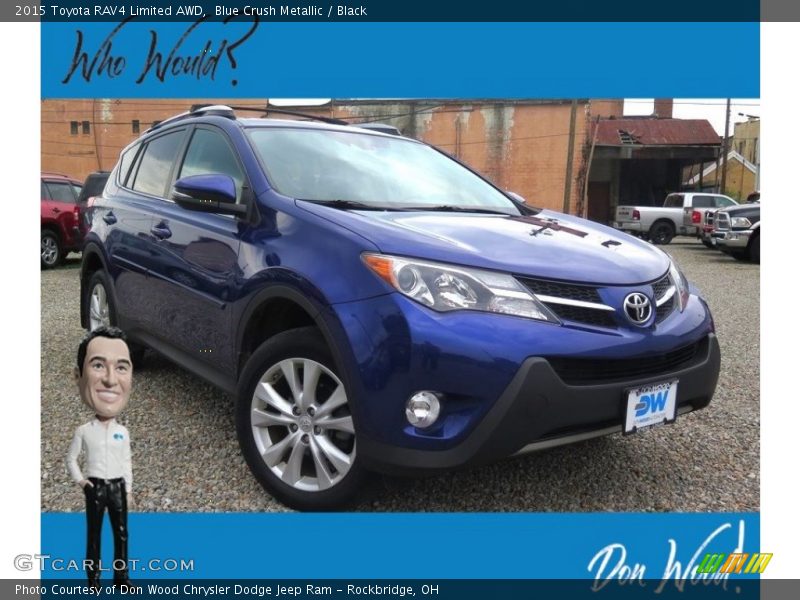 Blue Crush Metallic / Black 2015 Toyota RAV4 Limited AWD