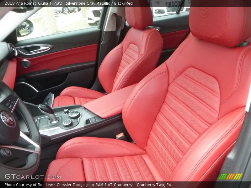 Silverstone Gray Metallic / Black/Red 2018 Alfa Romeo Giulia Ti AWD