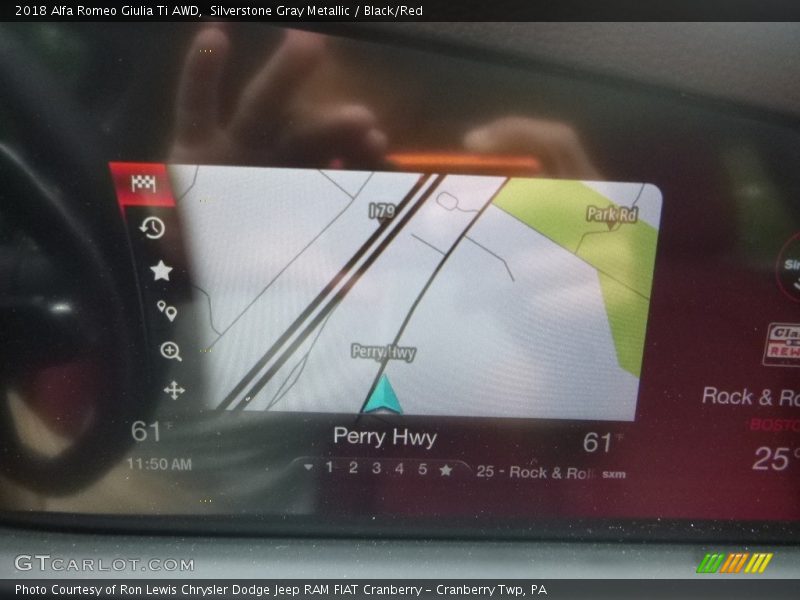 Silverstone Gray Metallic / Black/Red 2018 Alfa Romeo Giulia Ti AWD