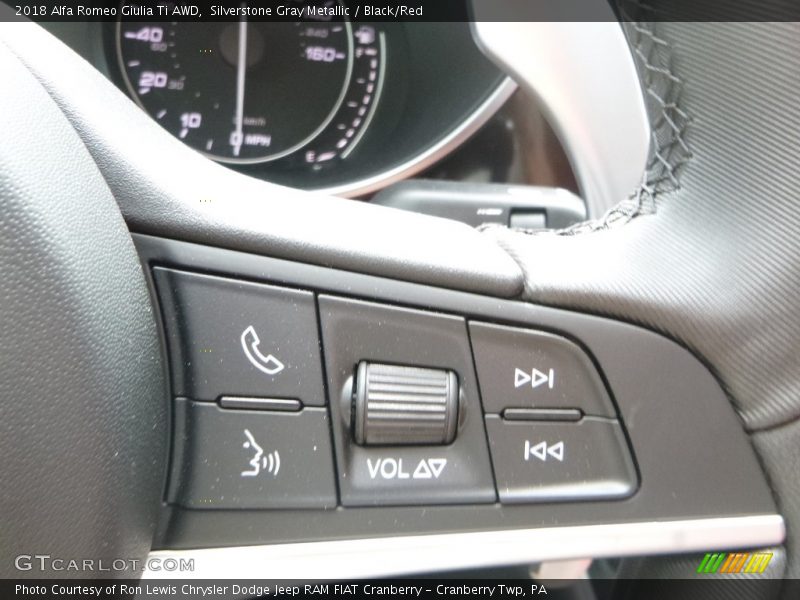 Silverstone Gray Metallic / Black/Red 2018 Alfa Romeo Giulia Ti AWD