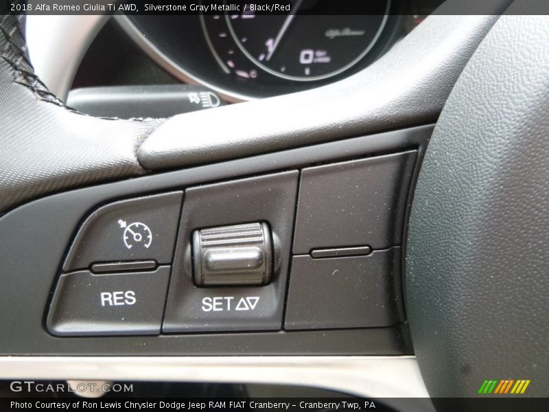 Silverstone Gray Metallic / Black/Red 2018 Alfa Romeo Giulia Ti AWD